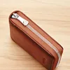 WILLIAMPOLO Genuine Leather Men's Wallet RFID Blocking Card Holder Organizer Wallet Men Business Vintage Zipper Male Purse 6