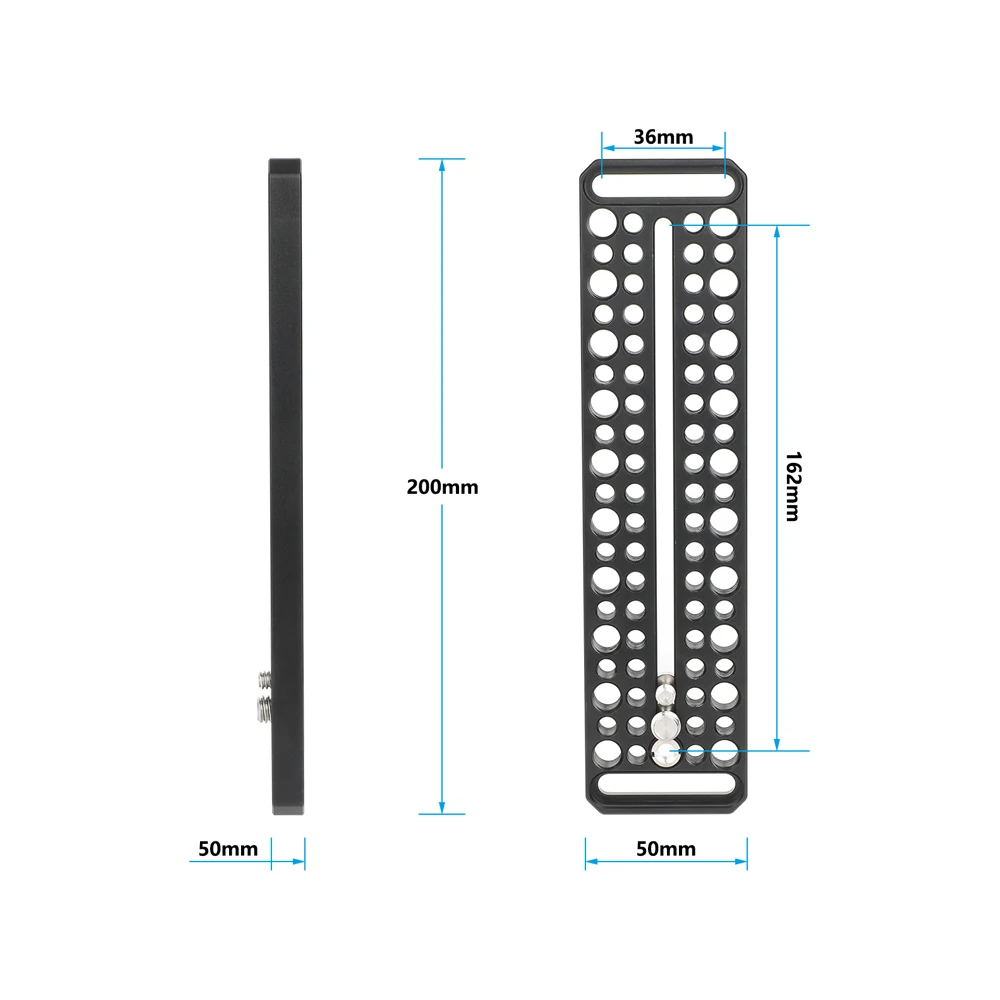Switching Plate Camera Mounting Cheese Plate With Multiple 1/4"-20 & 3/8"-16 Thr
