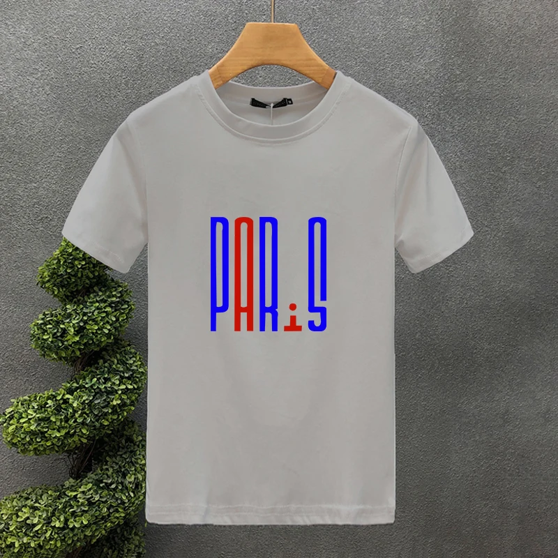 T-shirt a maniche corte da uomo/donna estiva Haruku di alta qualità di marca Parigi 100% cotone stampata taglia asiatica_voghion.com