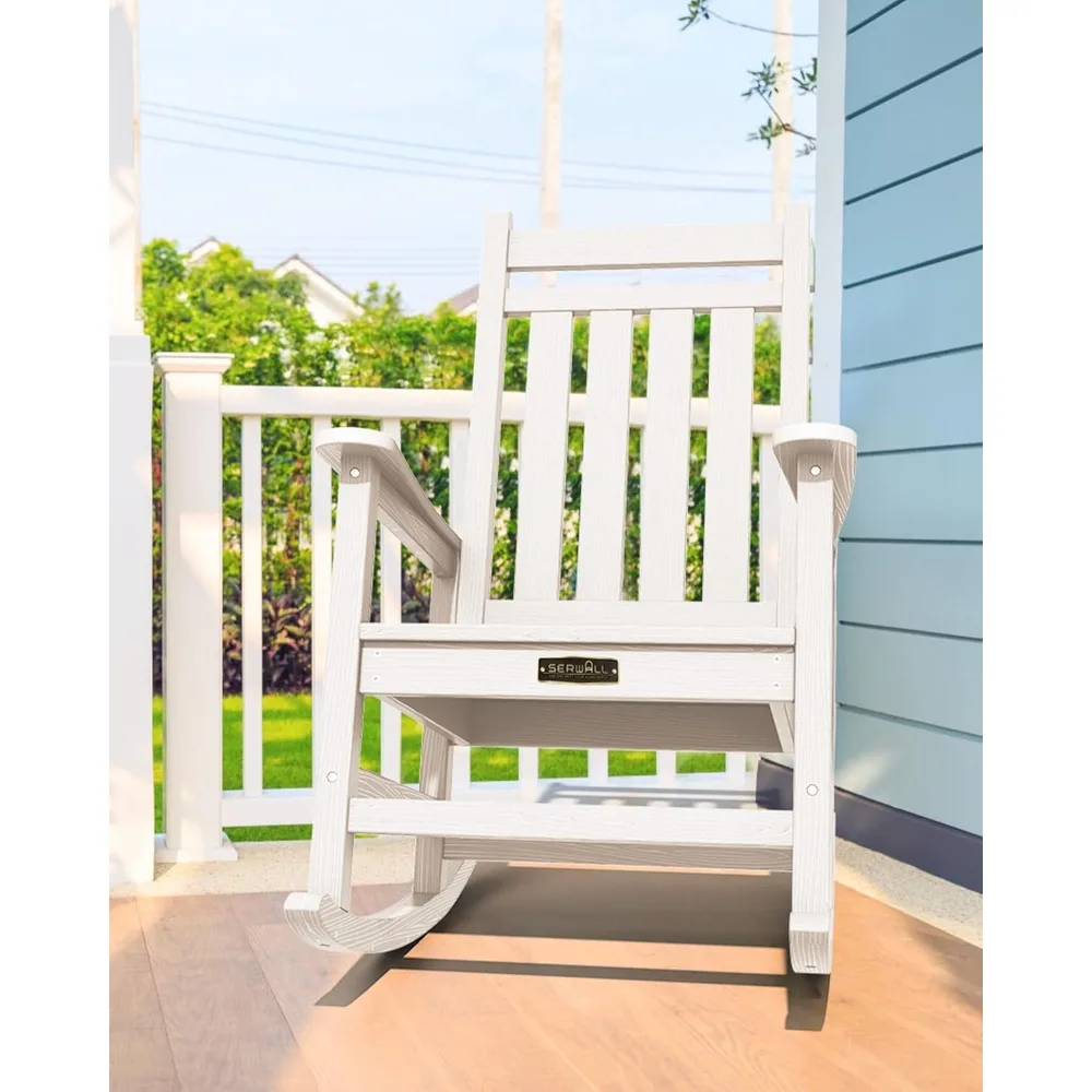 Outdoor Rocking Chair Set of 2, White 2