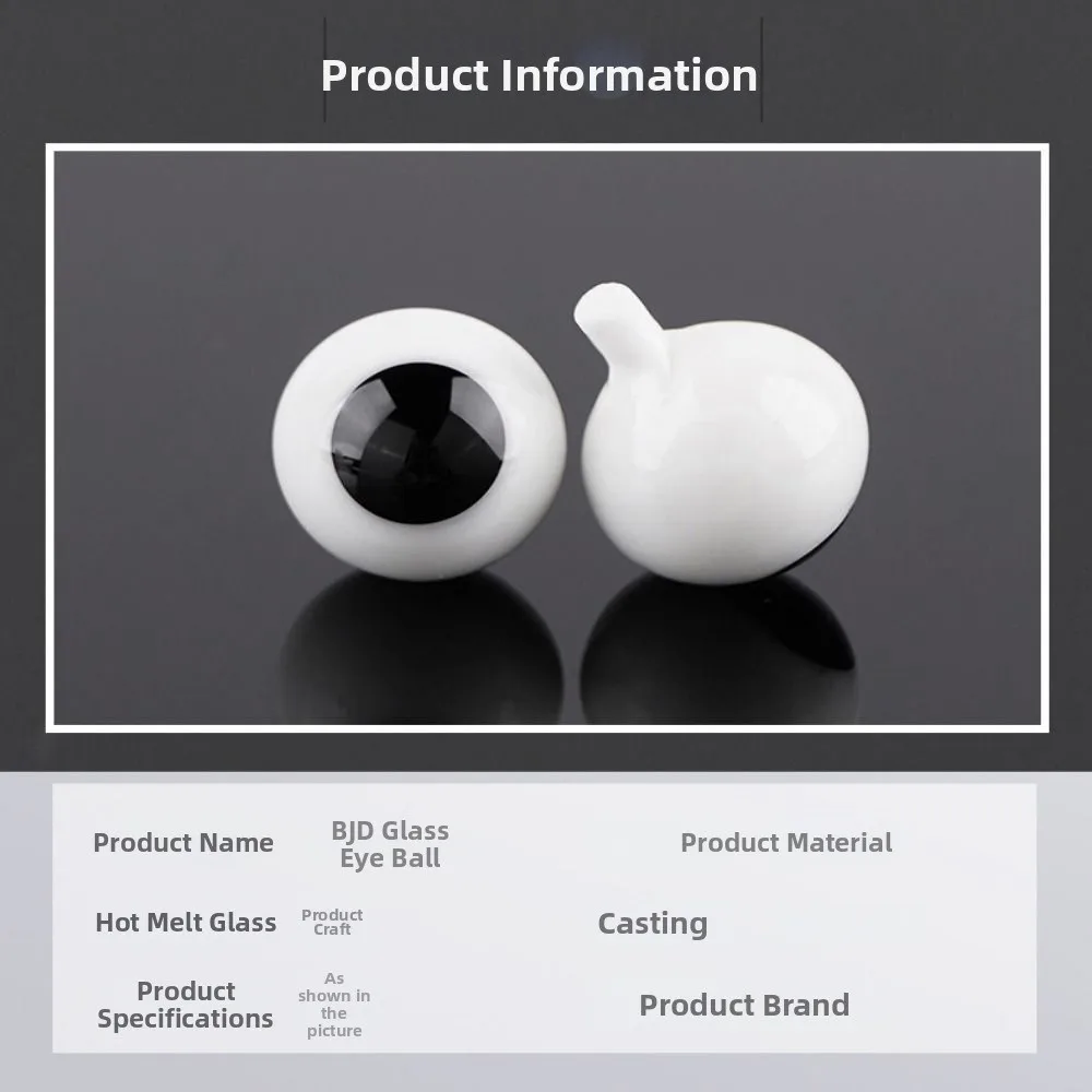 4mm 6mm 8mm 10mm Glass Eyes Eyeball Handle Style Black DIY Making Crafts Accessories Black Pearl Eyes For BJD /for OB11 Dolls