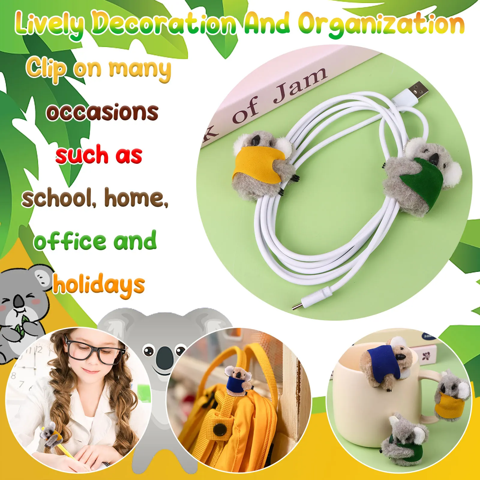 72 Pcs Koala Clip Buddy Koala Clip Stuffed Animal Pencil Toppers Bear Prizes Fuzzy Bear Hugger Brown