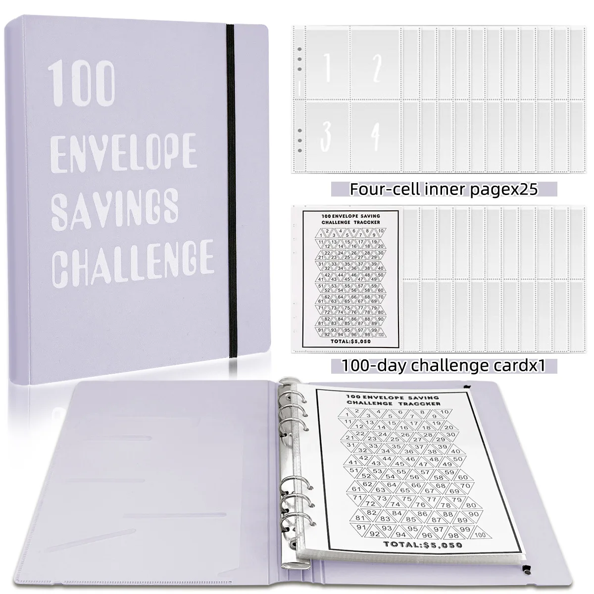 

A5 100 Envelope Challenge Loose Leaf Binder Notebook Inner Core Cover Note Book Journal Planner Office Stationery Supplies