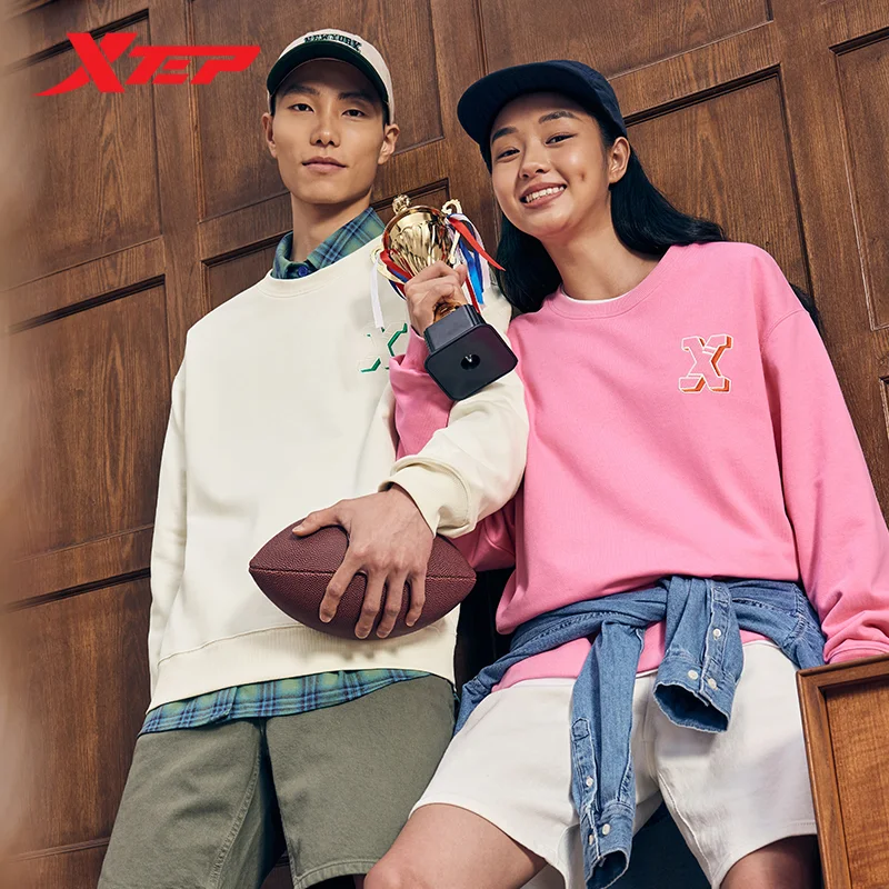 Xtep Hoodies Men Women Fashion Solid Color Comfortable Causal Male Female Sweatshirt Spring Autumn Warm Unisex Tops 877327920103