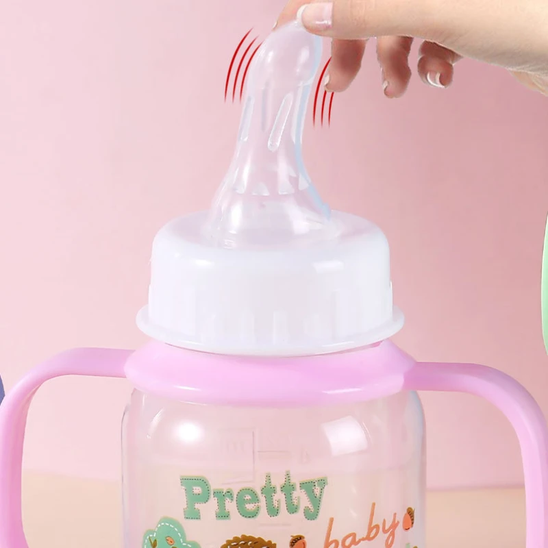 125ML Baby Bottle with Handle PP Material Newborn Bottles Milk Bottle Baby Feeding Bottles Toddler Infant Feeding Supplies