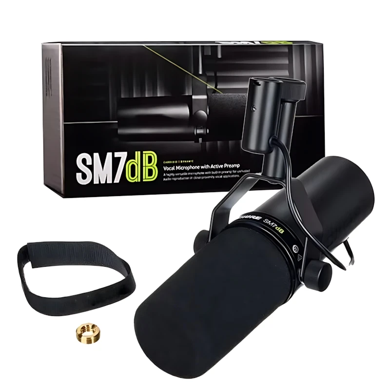 폴킷슨 프로페셔널 SM7dB 고게인 옵션 주파수 응답 다이나믹 보컬 마이크, 스트리밍 미디어에 적합