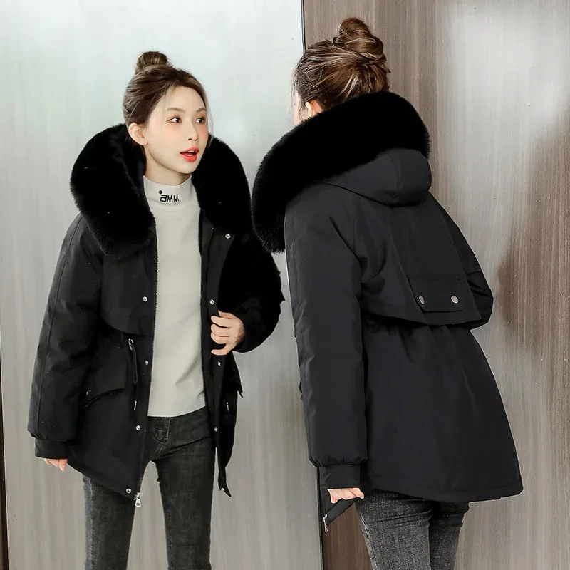 

Пуховик из хлопка, новый зимний плюшевый стиль, Корейская версия, хлопковая куртка, хлопковая куртка, Женское пальто