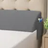 Twin Size 30D Bed Wedge Long Pillow, Headboard Gap Space Filler, Gray Mattress Memory Foam Back Bed Crack Body Positioners 1