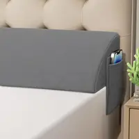 Twin Size 30D Bed Wedge Long Pillow, Headboard Gap Space Filler, Gray Mattress Memory Foam Back Bed Crack Body Positioners 1
