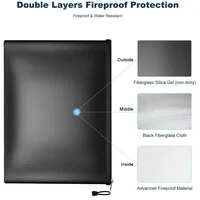 Fireproof Money Bag Flame Resistant Waterproof Document File Pouch Cash Bank Deposit Safe Storage With Pockets Zippers 2