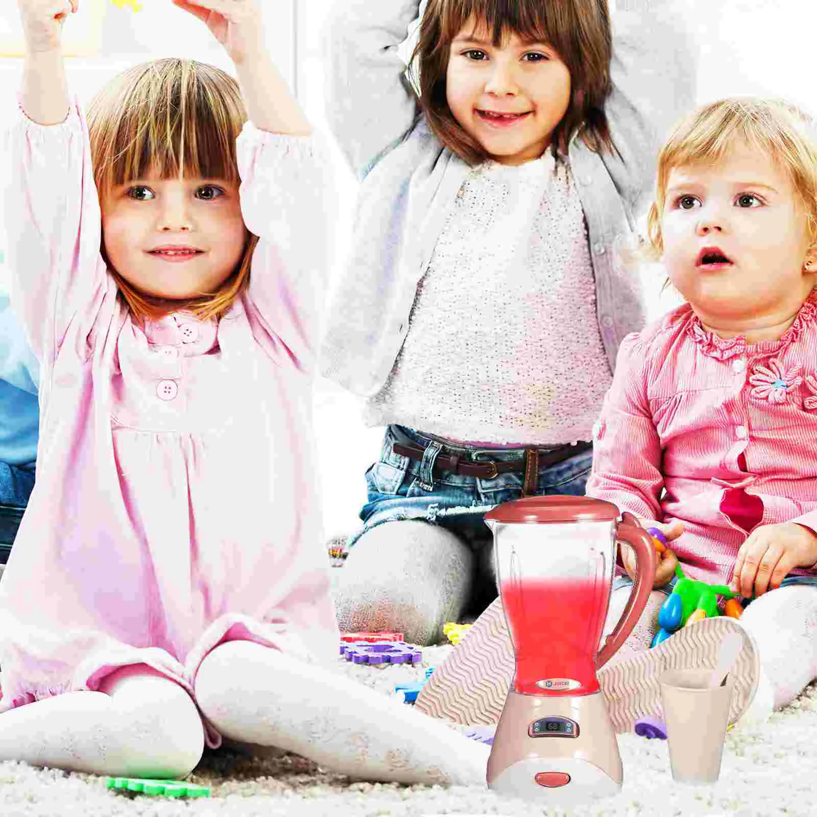 Electric Toy Blender Kids Juicer Play Kitchen Accessories Mini Juicer Toy Kitchen Pretend Playset Sturdy