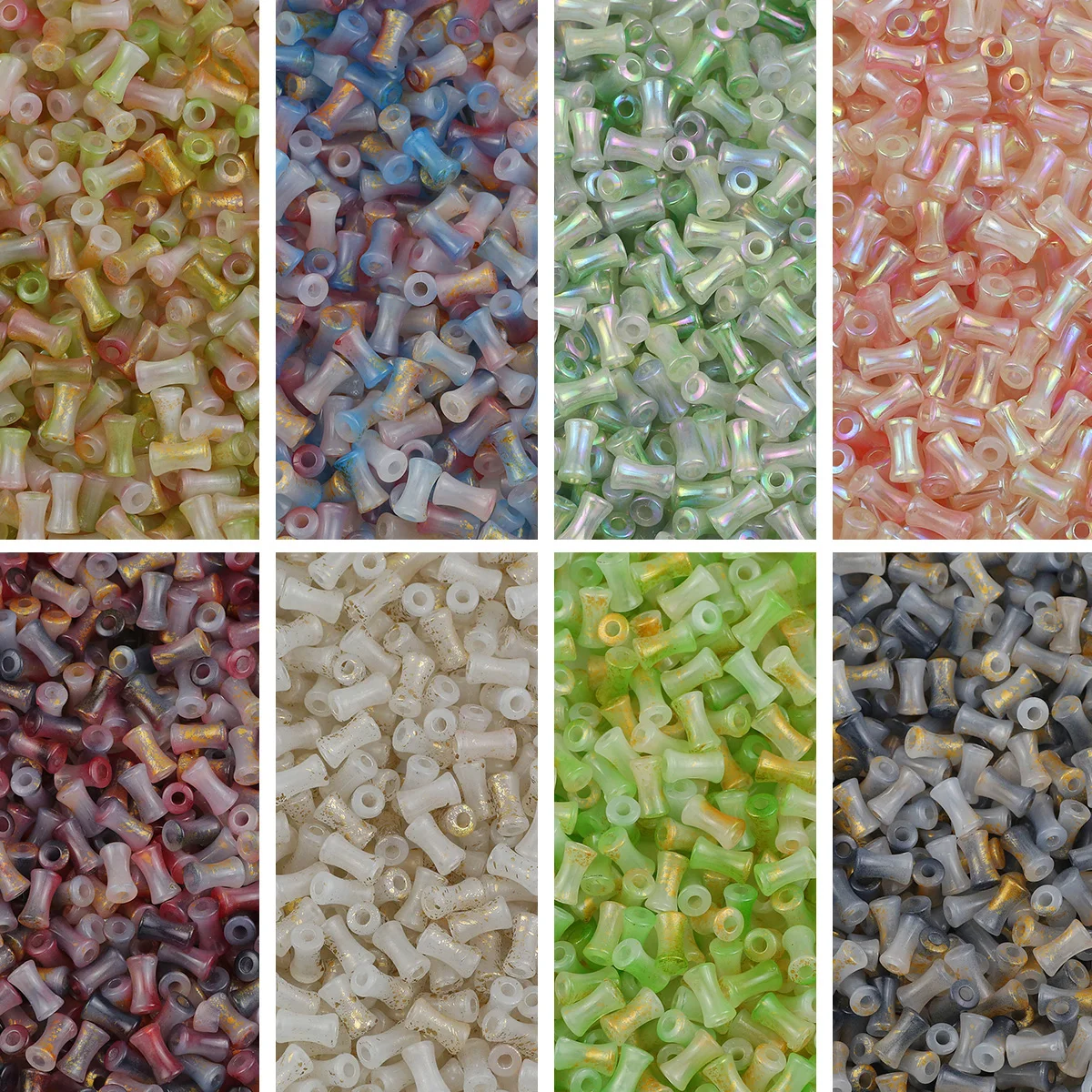100pcs 11x6mm Multi-colour Bamboo Shaped Beads Jade Tube Bamboo Loose Beads For DIY Jewelry Making Bracelet Necklace Accessories