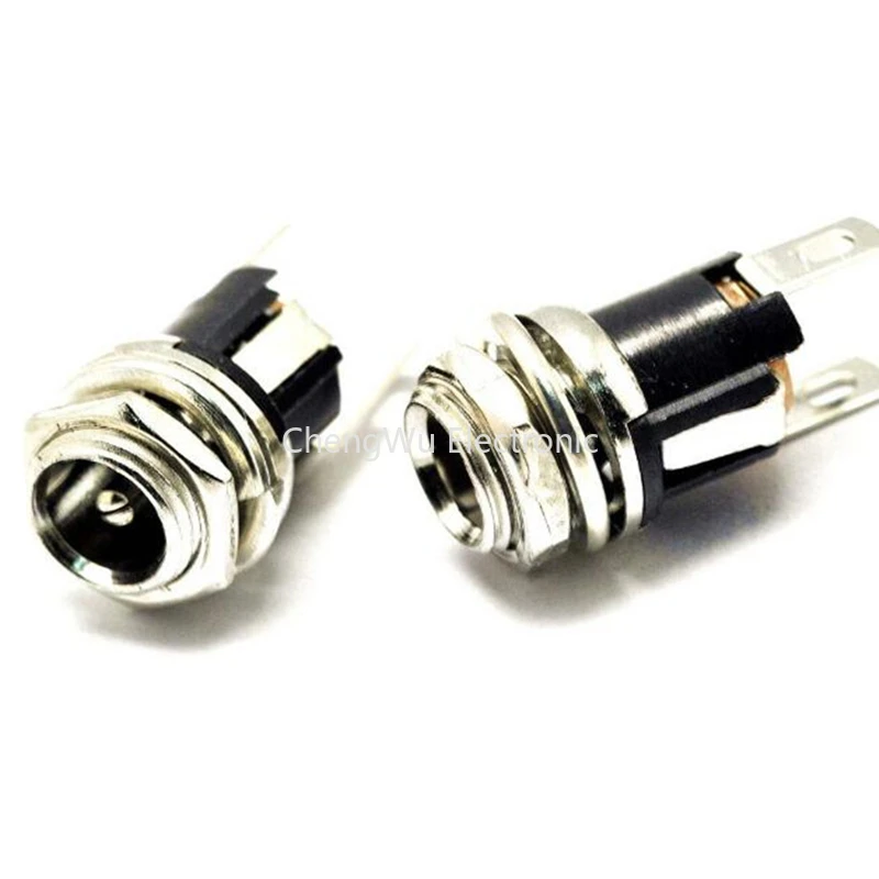 

5Pcs 5.5-2.5MM 5.5 * 2.5 DC Socket With Nut DC Power Jack Socket Female Panel Mount Connector
