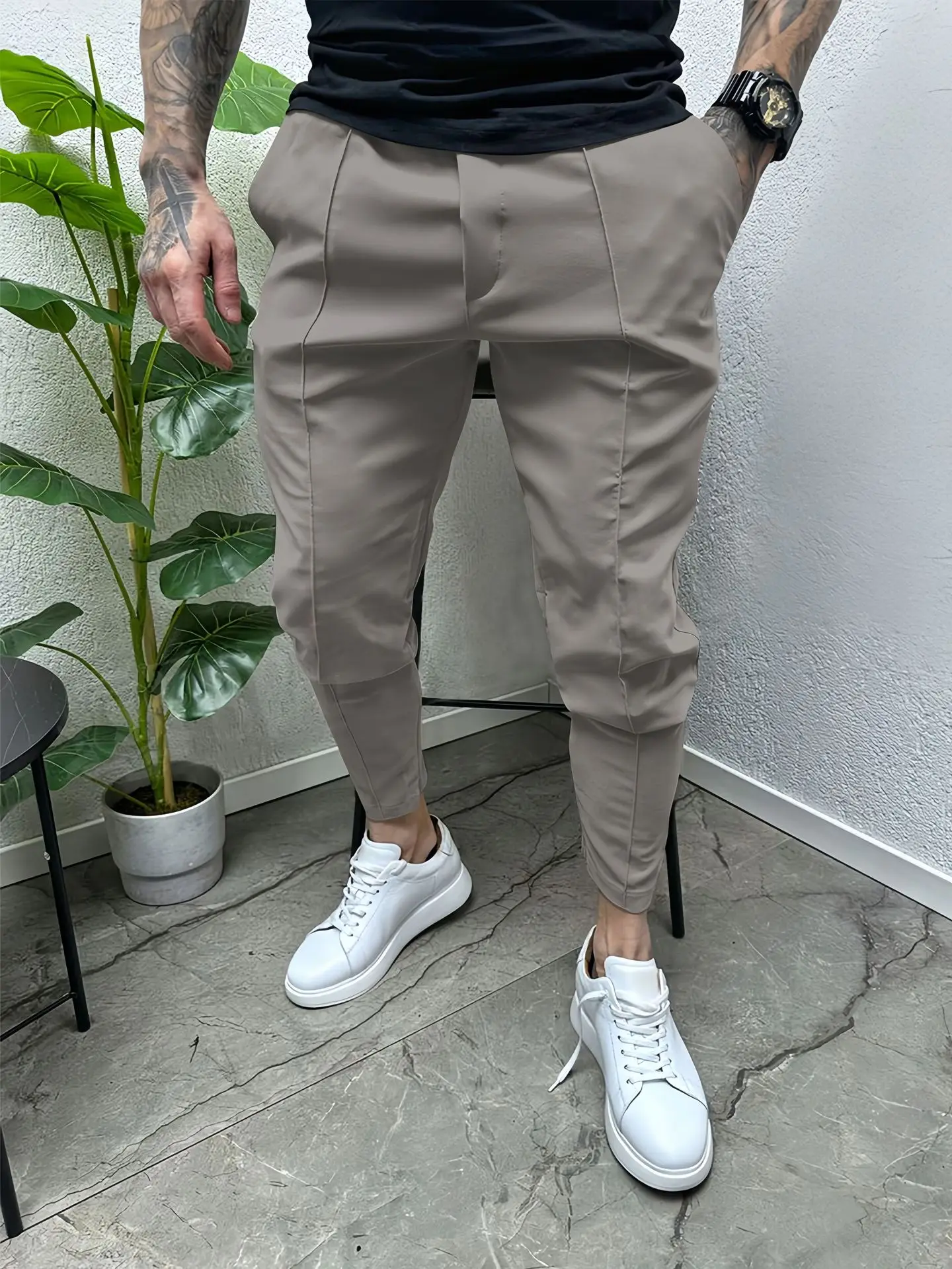 Spring and summer new men's casual outdoor street cargo shorts fashion drawstring multi-pocket classic comfortable straight barr