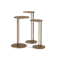 Petite table basse en fer métallique, table d'appoint amovible, table ronde dorée, classique et moderne, luxe 2