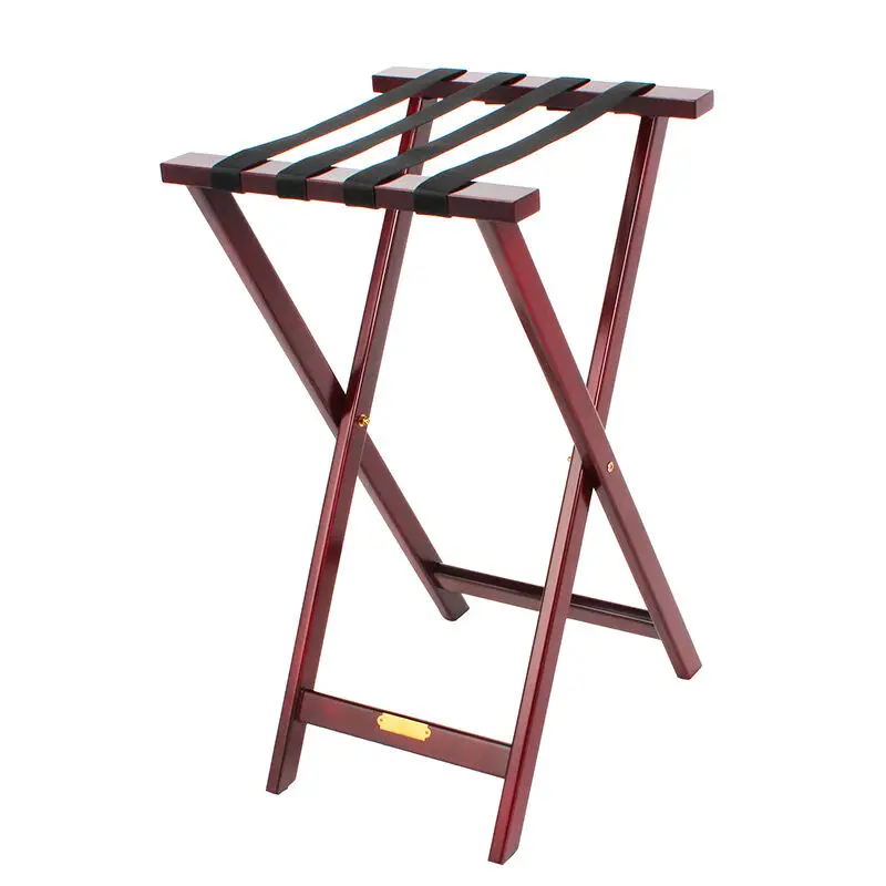 

Hotel Luggage Carrier Cloth Rack Floor Folding Clothes Hanger Bedroom Wooden Room Luggage Storage Rack