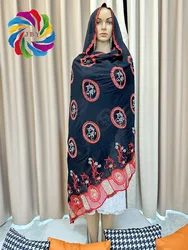 Luxury Scarf High Quality 100% Cotton Dubai African Women Islamic Scarf LOVE pattern Embroidery Chemical Lace Scarf  manycolor