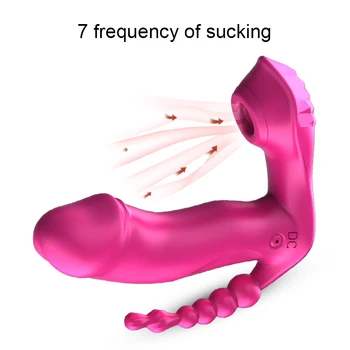 Sucking Female Vibrators For Women Clitoris Powerful Clit Sucker Vibrating Anal Dildos Stimulator Wearable Adult Sex Toys 3IN1 5