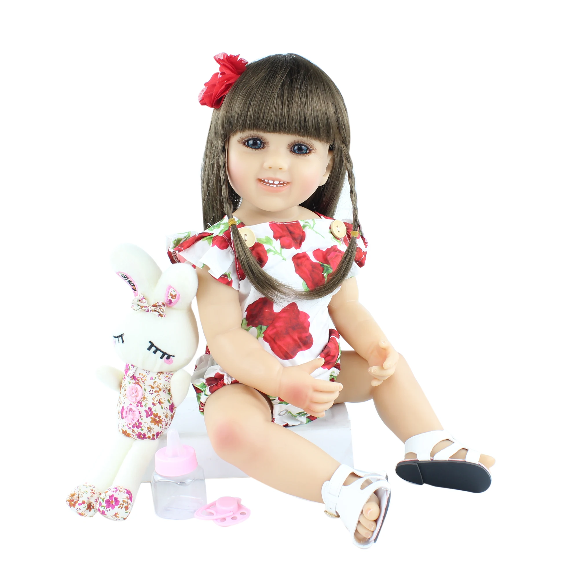 RUMOCOVO® Poupée Reborn En Silicone Pour Filles, Jouet De 55 Cm, Corps