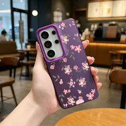 Fresh Pink Floral Matte Phone Case Back Cover - Galaxy A30s (Purple - LYH37)