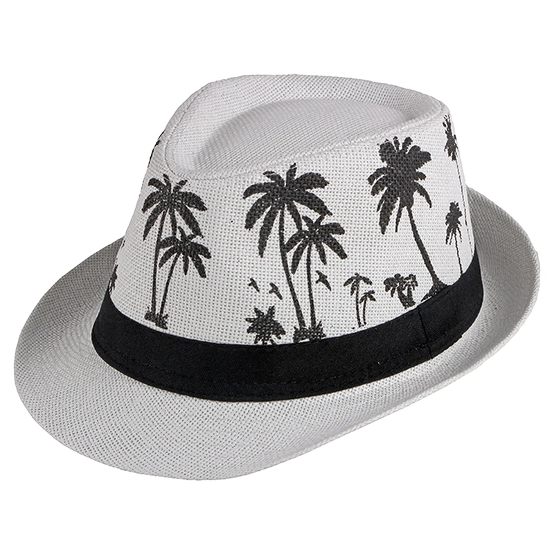 Coconut Tree Beach Hats Men Summer Party Jazz Caps Fashion Straw Weave  Chapeau Wide Brim Panama Male Dance Hat Cool Cowboy