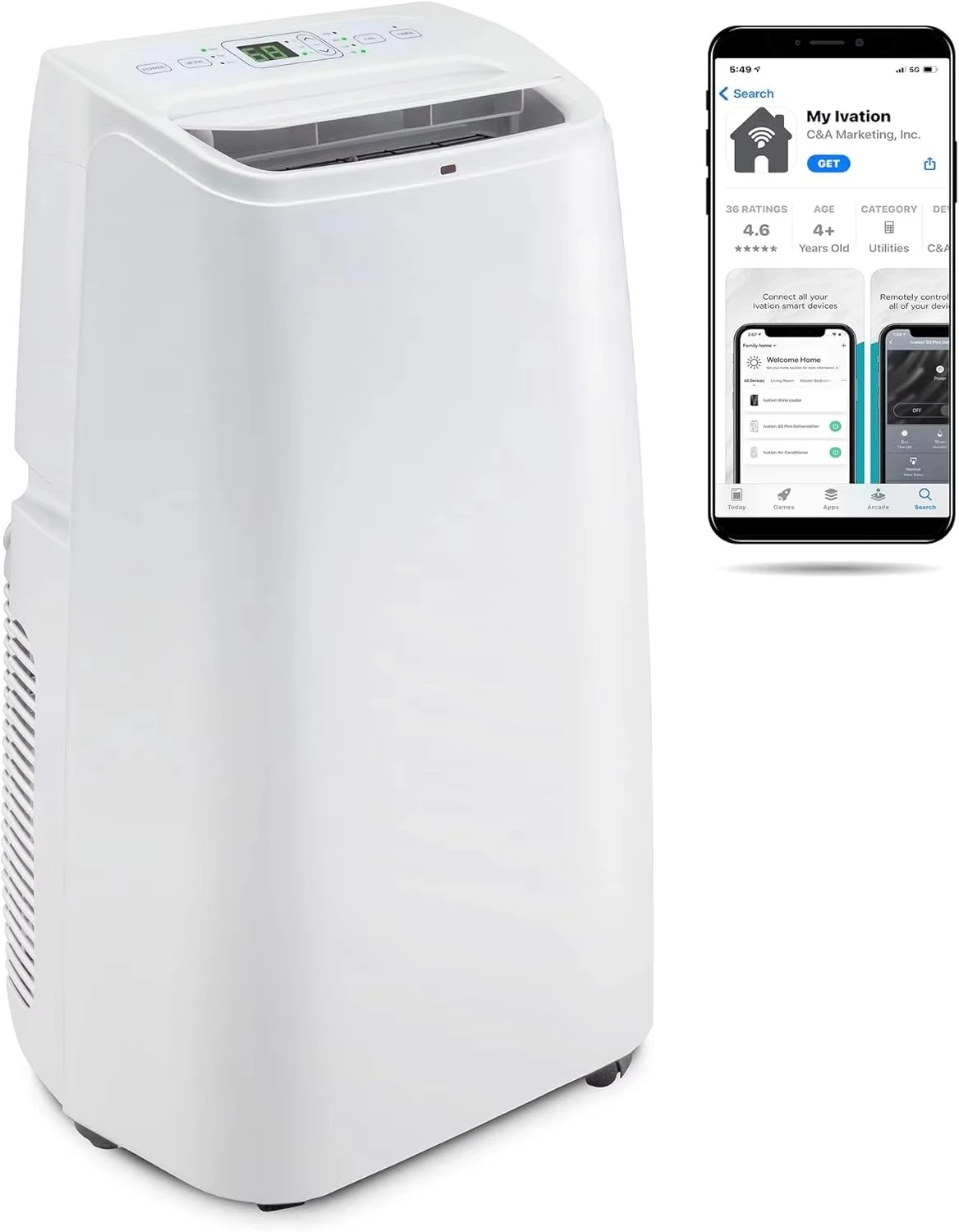 Climatiseur portable et déshumidificateur 13000 BTU avec fonction de refroidissement/chauffage pour voiture, extérieur et usage domestique 1