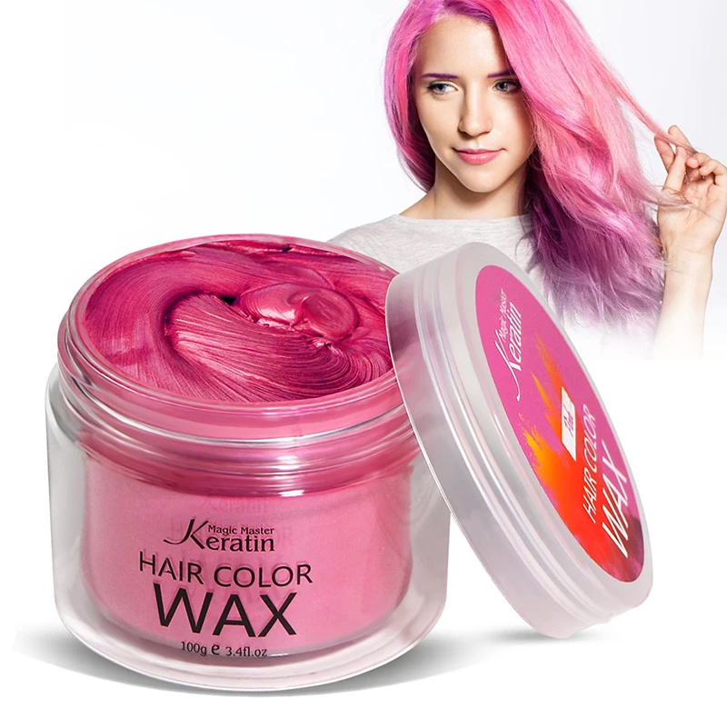 MMK Pink Hair Color Wax Temporary Hair Dye Wax Mud Hairstyle Cream Washable Instant Coloring Clay for Party, Festival&Cosplay mmk hair color wax strong and hold unisex gold color hair clay temporary hair dye for men and women styling in party festival