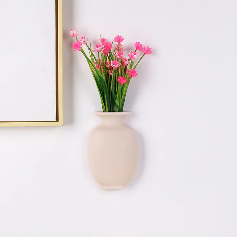 Traceless Wall Vase Magic Rubber Silicone Sticky Vase Wall Hang Flowers Wall Stickers Pot Home Decor Hydroponic Plant 3
