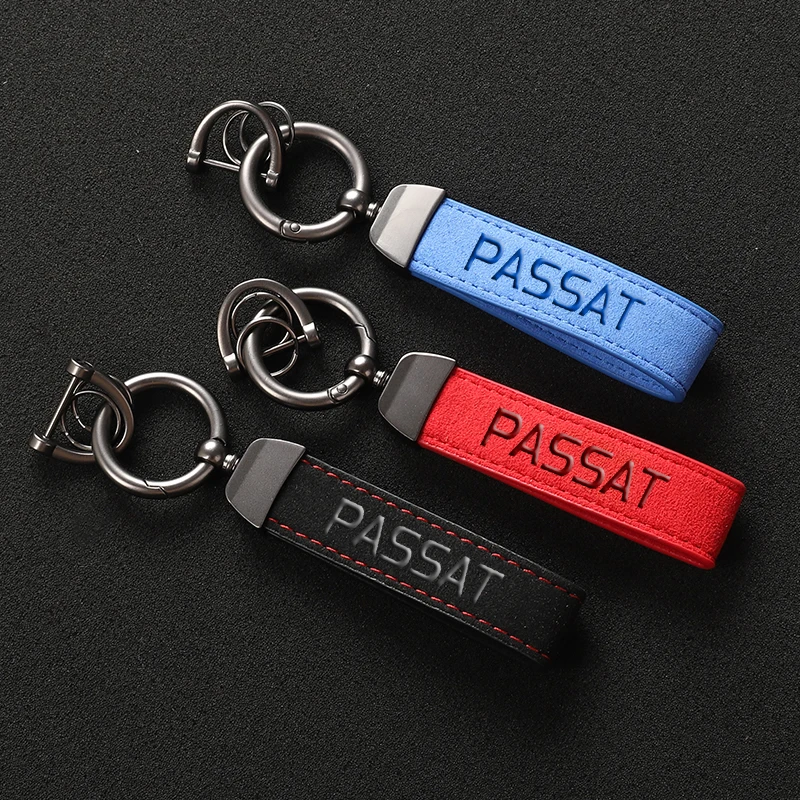 

For Passat B5 B6 B7 B8 Sedan Variant 2021 2020 2019 2015-2018 Car High Quality Suede Leathe Passat Keychain Key Rings