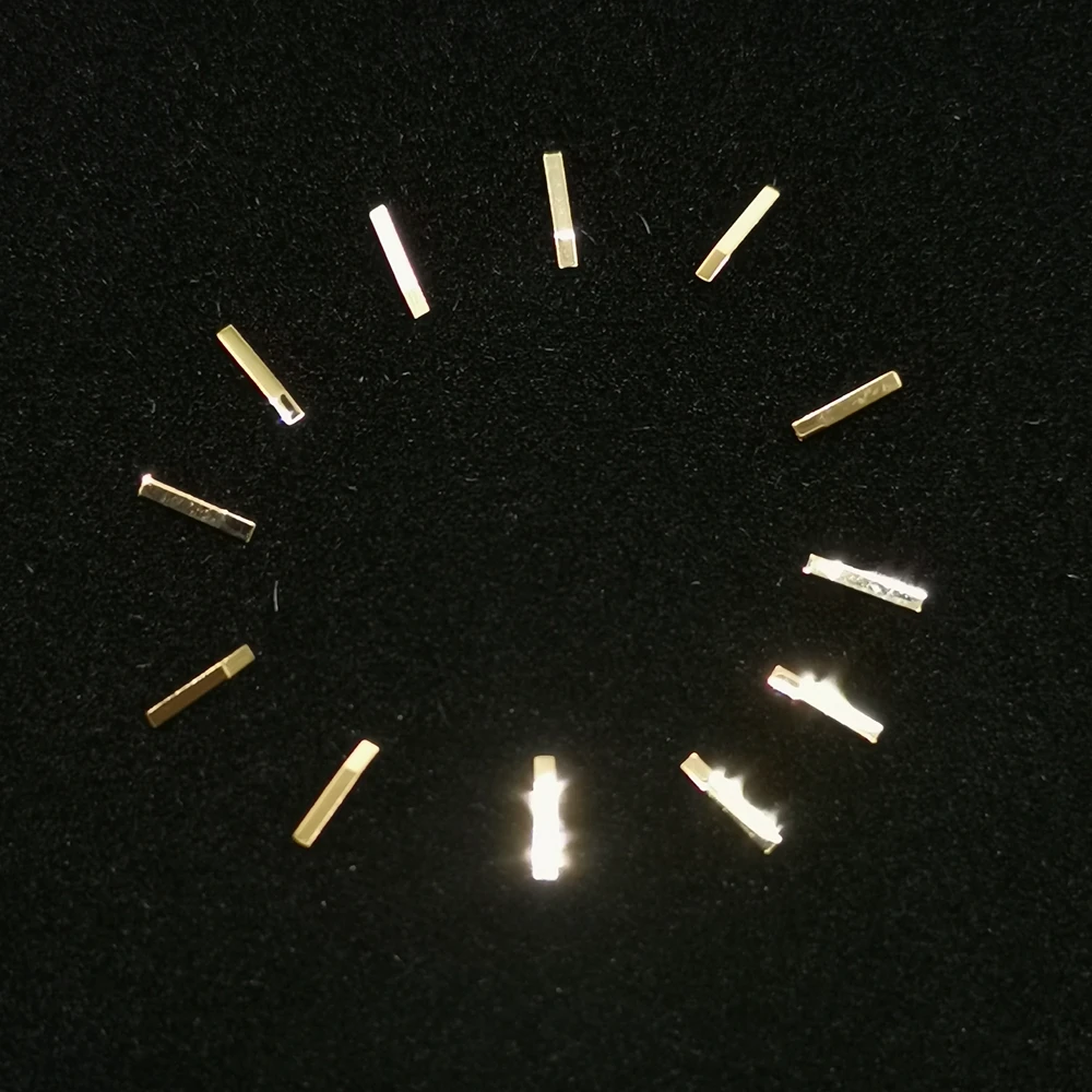 watch dial hour index hour indices glossy gold color rectangle