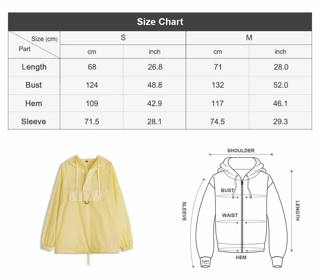 Maden Women's Ultra Lightweight Sun Protection Hoodie Sheer Breathable Pullover Half Button Loose Fit Summer Jacket Yellow