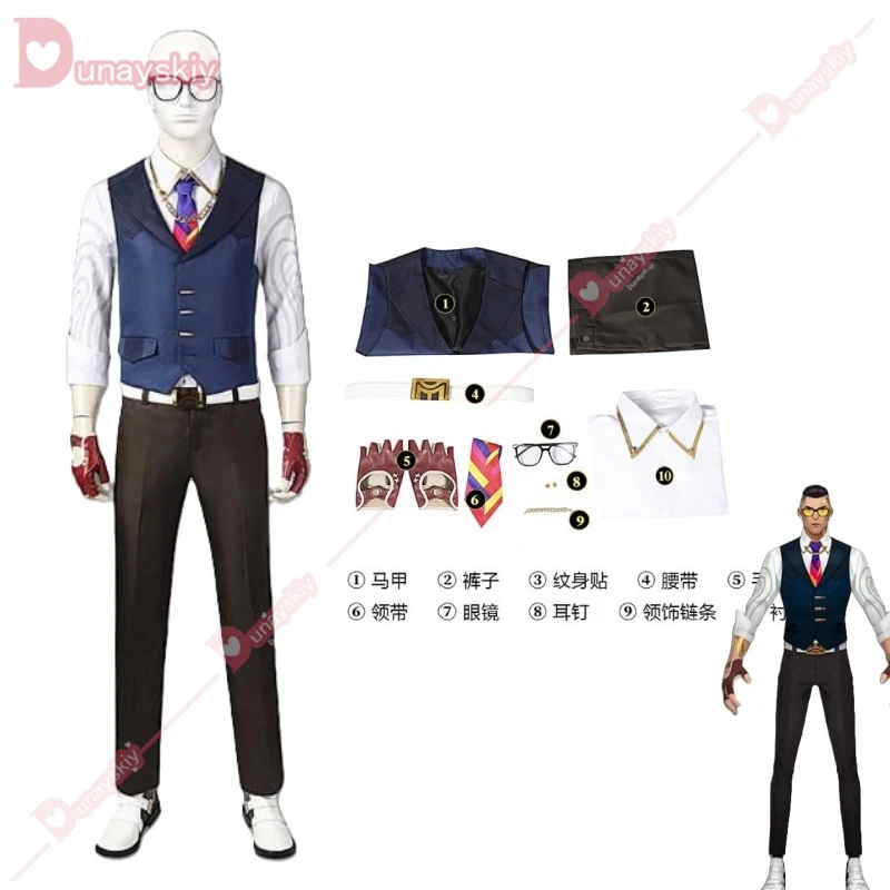 Anime Game Valorant Chamber Cosplay Costume Female Vest Shirt Skirt Outfit With Accessories Full Set Woman Sexy Dress Cosplay 57