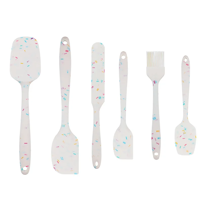 Silicone Spatula Kitchenware Baking 6-Piece Set One-Piece Cream Spatula Silicone Brush baking accessories silicone spatula silicone cake brush pastry brush
