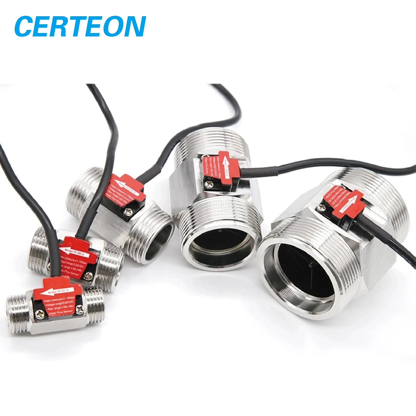 Hall Effect flow meter water flow meter Water Flow Sensor Stainless Steel Liquid Meter Industrial Fluid Rate Sensor for Plumbing