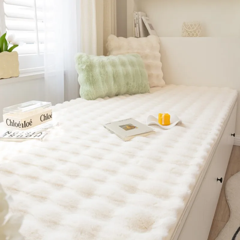 Bubble Plush Carpet Girl's Bedroom Bedside Mat Anti Slip Thick Fluffy Carpet Balcony Cushion Imitation Rabbit Hair Sofa Area Rug 2