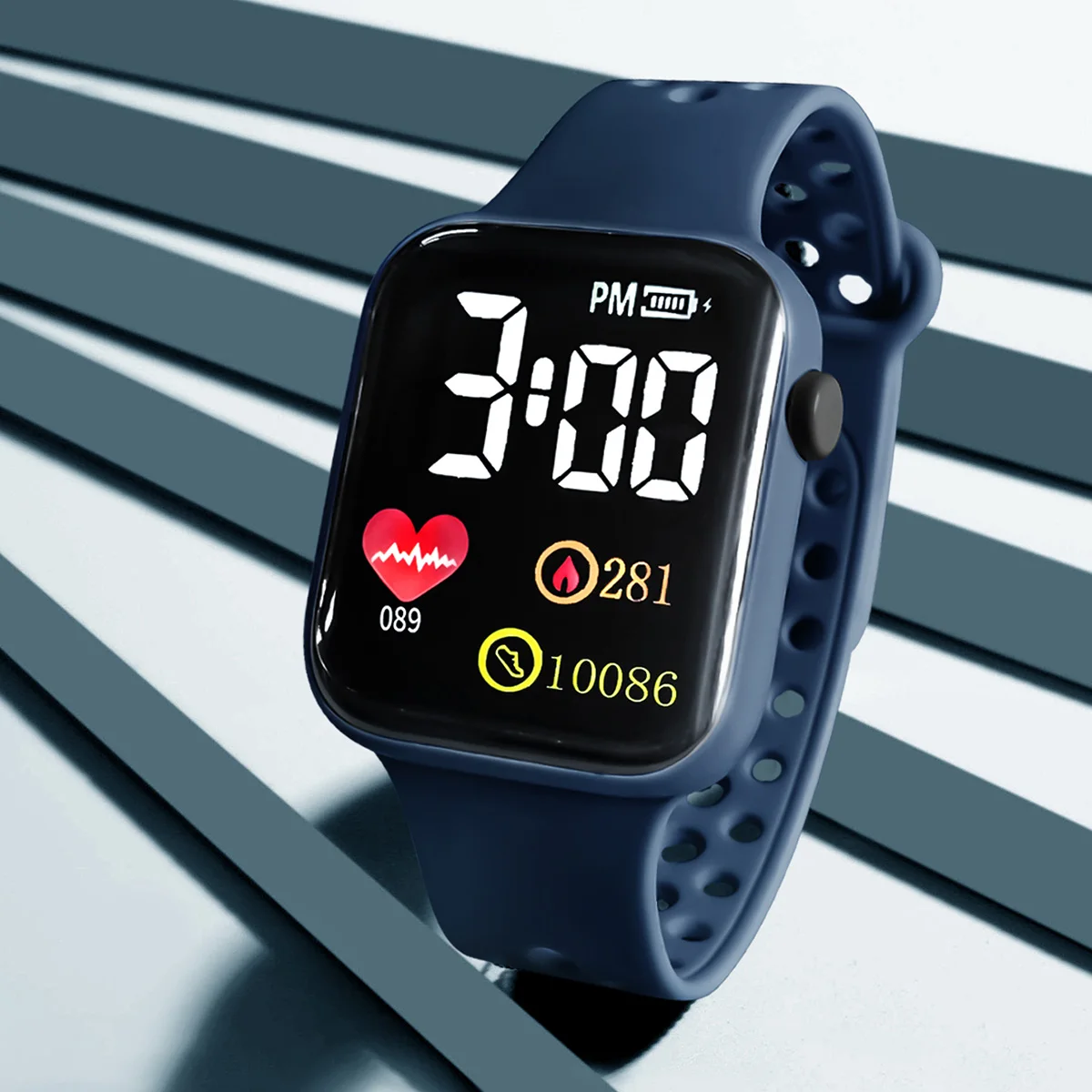 Children's Smart Watch Personalized Fashion Square Love Electronic Watch Boys and Girls Sports Watch Bracelet 2