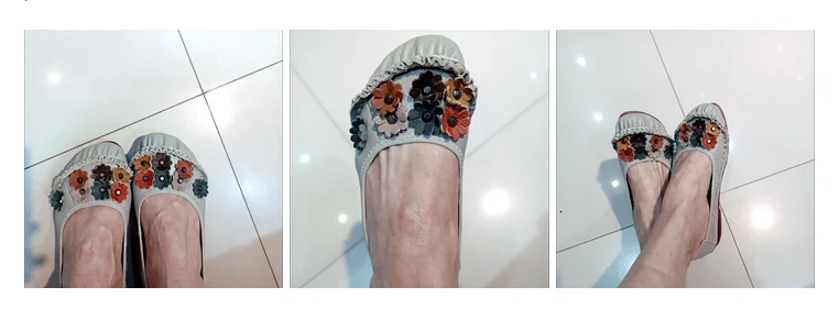 Neue Sommer Echtes Leder Ballerinas frauen Blume Faulenzer Damen Mokassins Flach Täglichen Schuhe Frau Flattie Slip Auf Schuhe – Detail 6