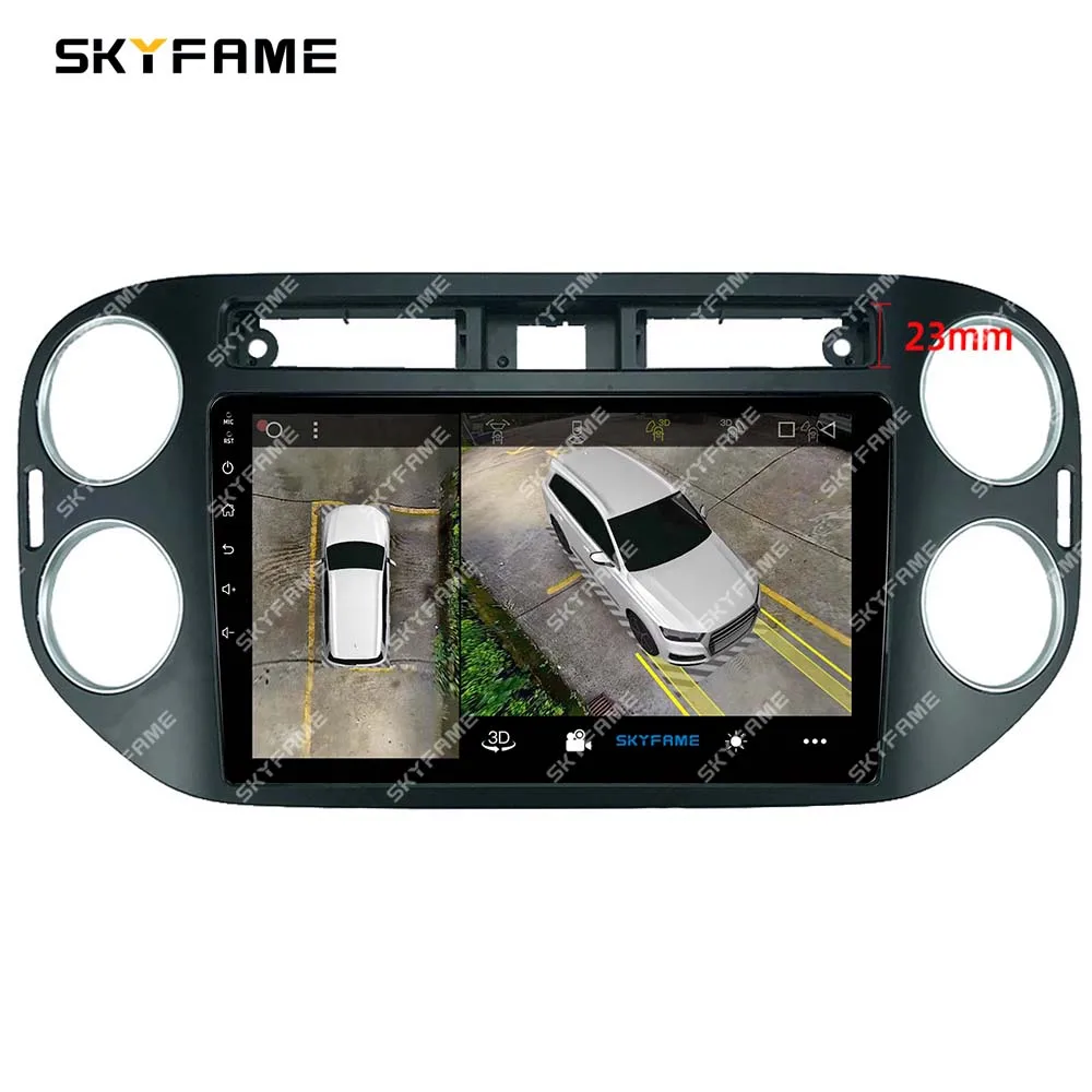 skyfame moldura do carro fascia adaptador canbus caixa decodificador para volkswagen tiguan android rádio traço montagem kit painel