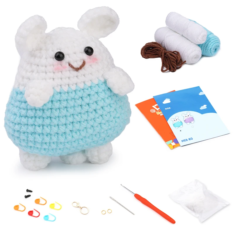 

LMDZ Crochet Animal Kit for Beginners Crochet Starter Kit for Adults with Instruction Complete Crochet Set Included Stitch Marke