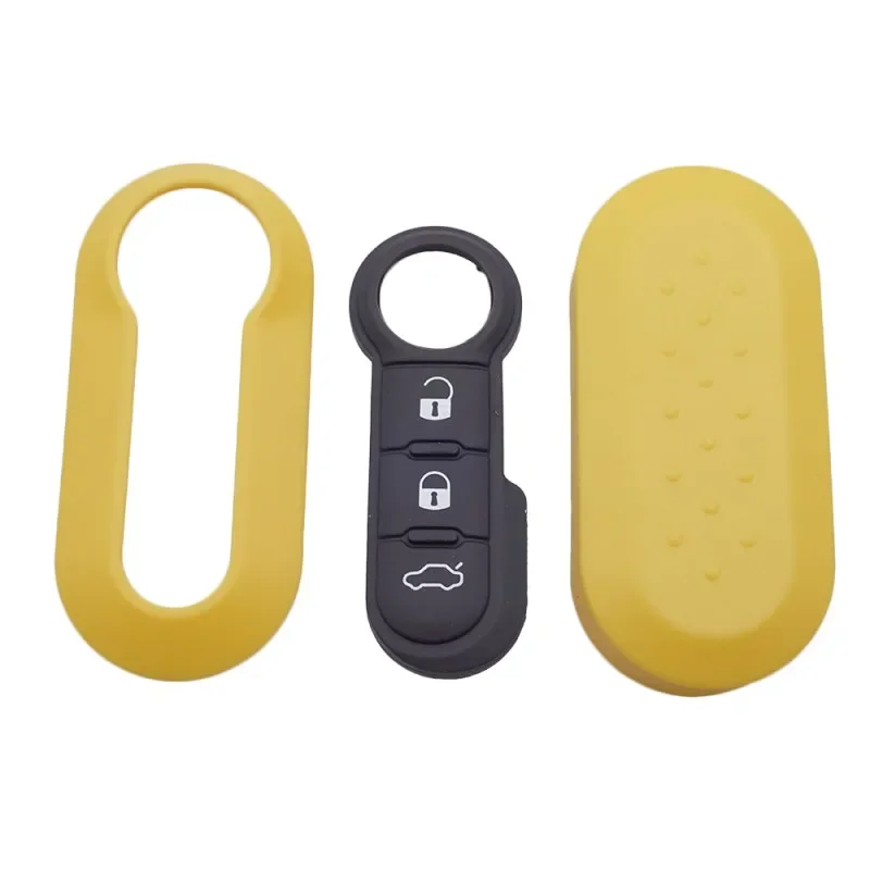 Remote Flip Key Shell Case Car Key Pad for Fiat 500 Panda Punto Bravo 3 Buttons Rubber Button Pad