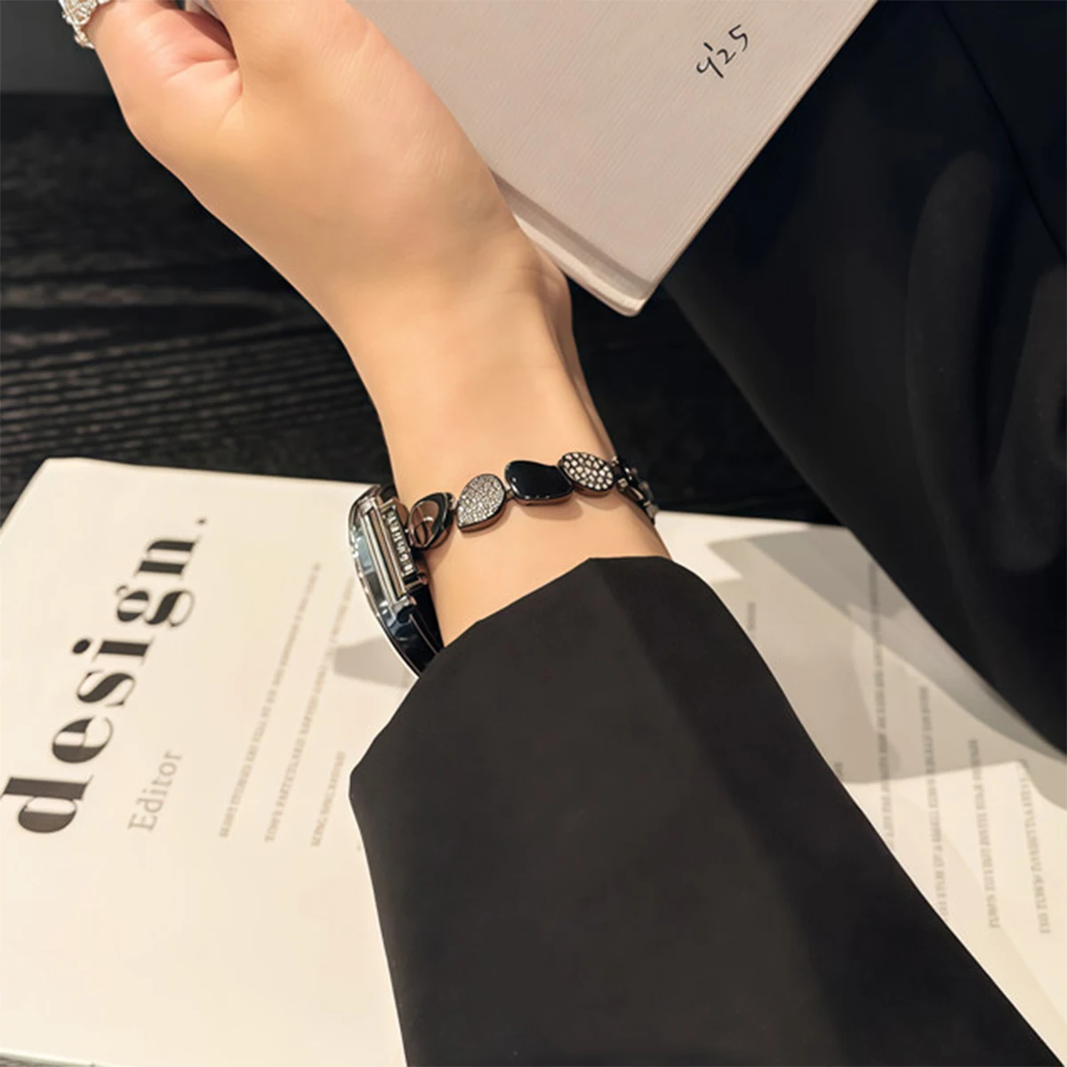 Elegant Diamond Bracelet Metal Watchband - Women's 20/22/18mm Strap