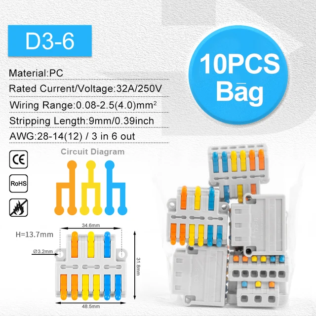 D3-6 10PCS