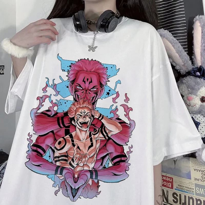 

Hip Hop Casual Tees Gothic Women Clothes Streetwear Jujutsu Kaisen Anime Print Aesthetic Female T-shirt Harajuka O-neck Tshirts