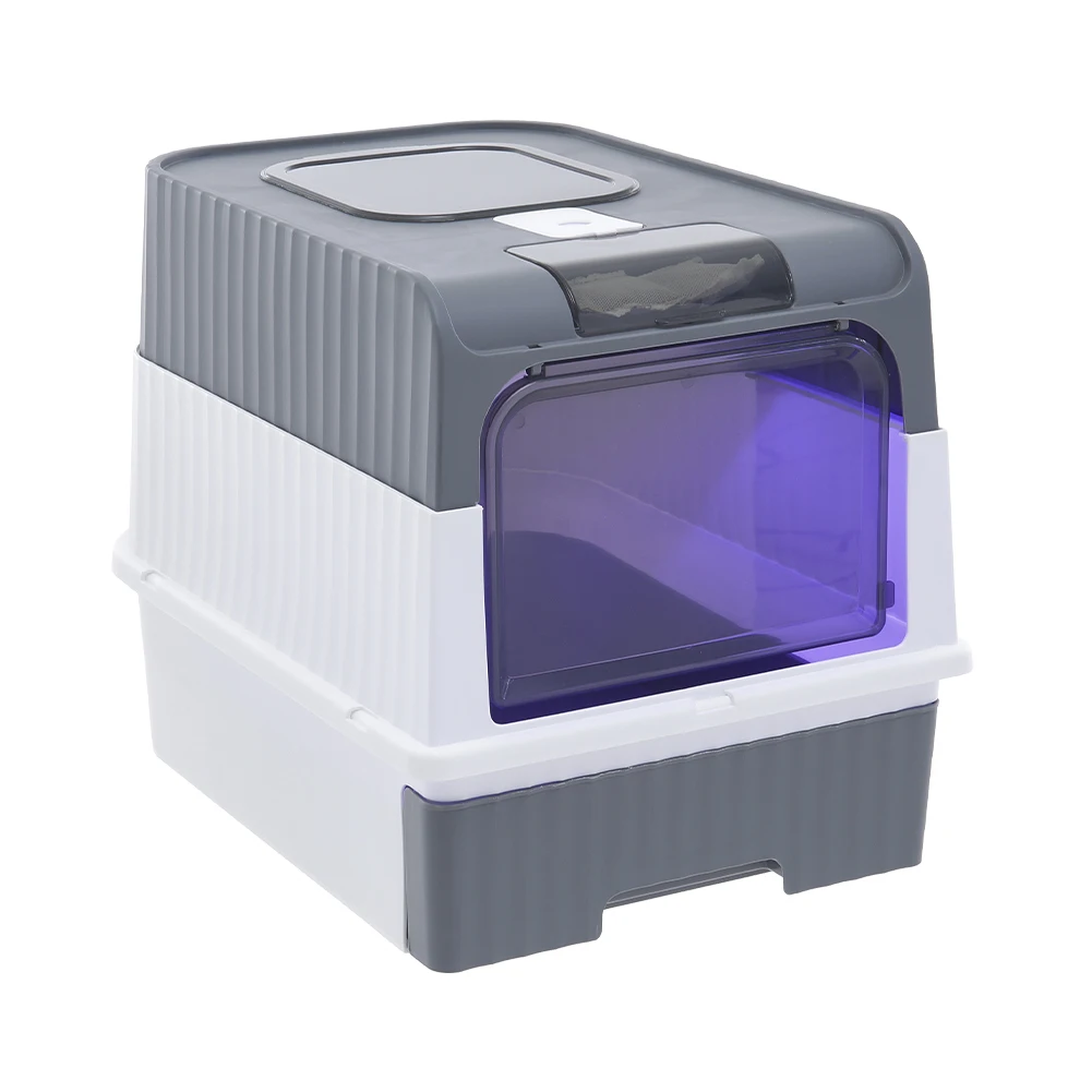 Tieker fully enclosed UV sterilizing cat litter box top entry splash-proof cat toilet large capacity : uk Stock, 4 Days Free Delivery, & No Order Amount limit