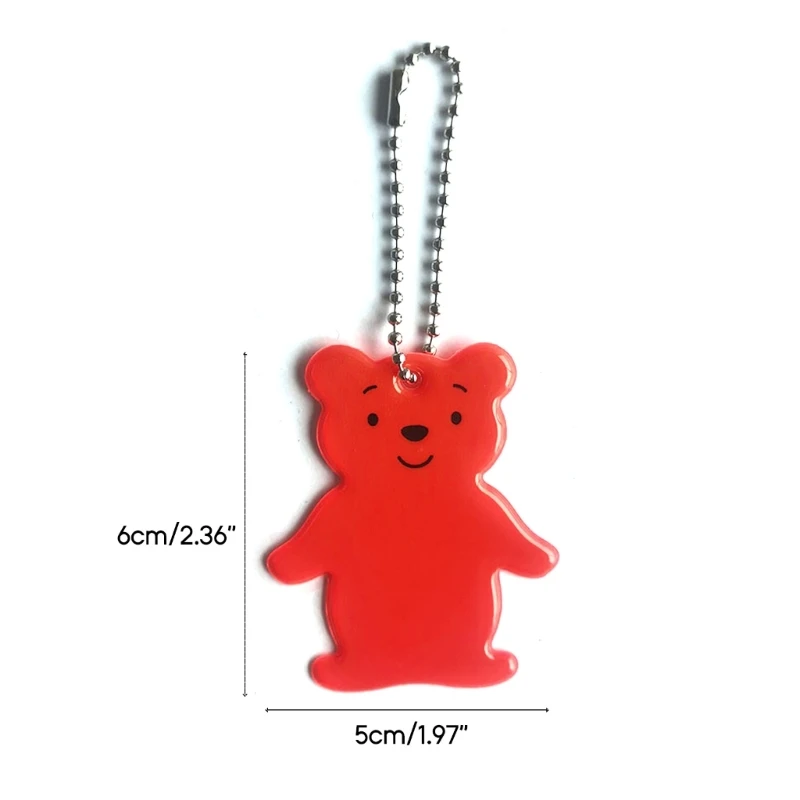 Reflective Gear Backpack Pendant Schoolbag Keychain Reflective Backpack Bear Reflectors Safety Reflector K0AF