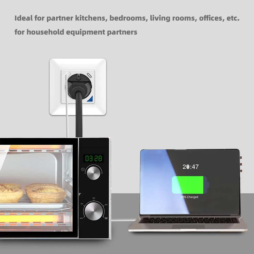 Tuya-Ʈ ÷ Wifi EU16A  , ÷  C Ʈ   īƮ ٿ   Alexa Google Ȩ ۵