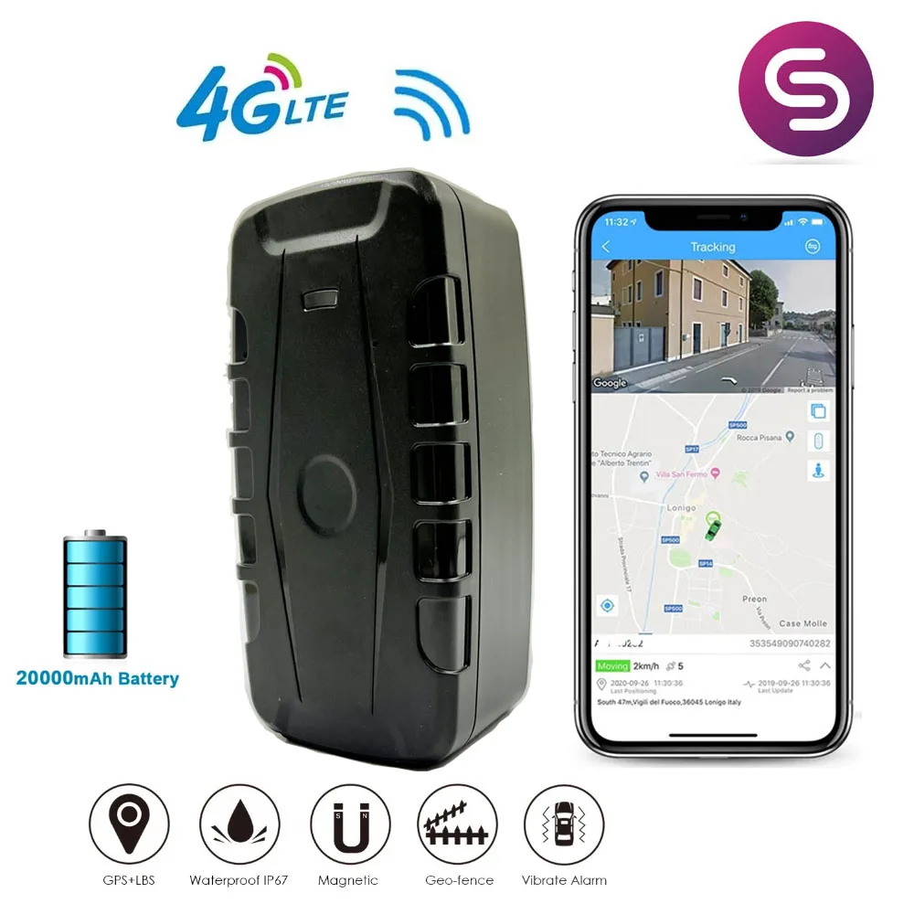 4G Car Waterproof GPS Tracker LK209C 20000mAh Battery RealTime Tracking Vehicle Locator Magnet 240 Day LK209A Free App