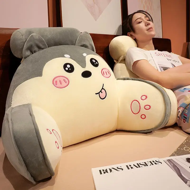 Cartone Animato Husky Cuscino Di Supporto Lombare Grande Schienale Letto Cuscino Da Lettura Sedia Divano Tatami Cuscino Pigro
