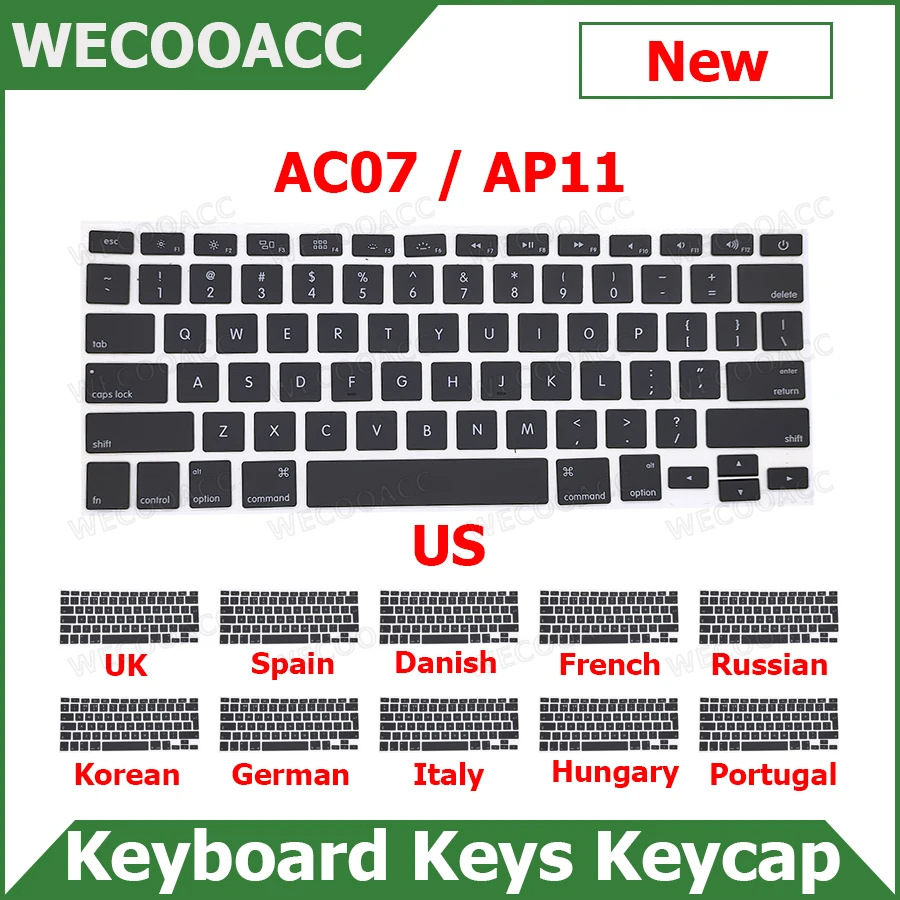 Keyboard Keys Keycaps For Macbook Air Pro Retina 13" 15" A1398 A1425 A1502 A1466 Keycap Key Cap AC07 AP11 Type keyboard keycap
