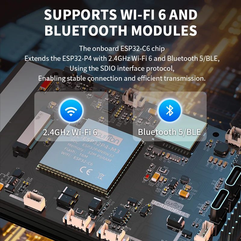รูปสินค้า แผงพัฒนา ESP32-C6 พร้อมกล้อง 4.3 นิ้ว ความละเอียด 800x480